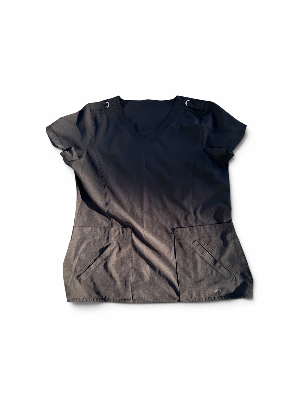 Cherokee Black V-Neck Scrub Top with Front Pockets